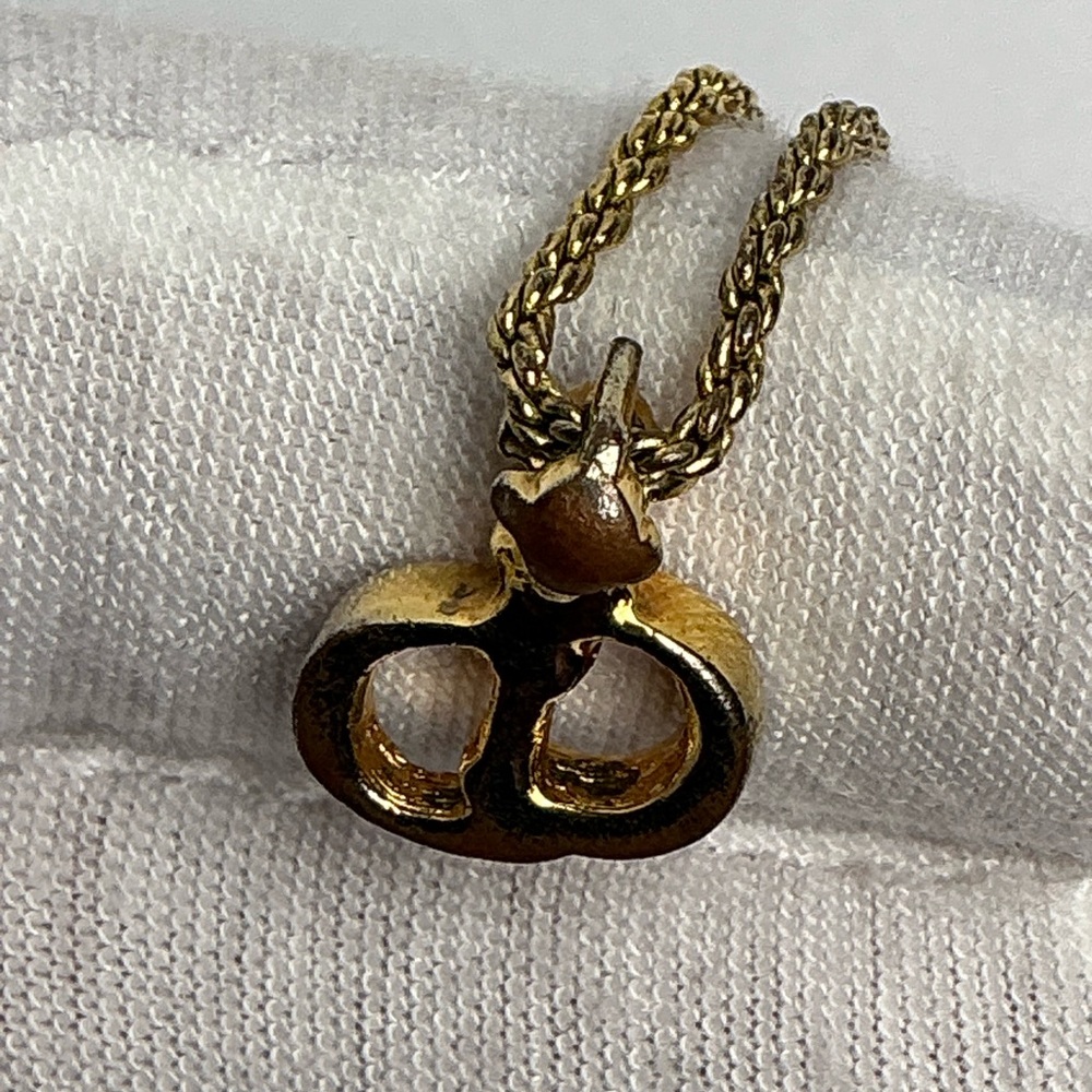 Christian Dior Gold Necklace with Logo Pendant - Picture 8 of 11